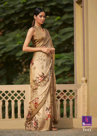 Shangrila Creation Presents Yashika Soft Silk Satin Printed Fancy Designer Sarees
