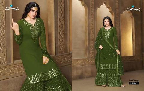 Your Choice Presents Sanober Georgette Embroidery Work Fancy Designer Salwar Suits