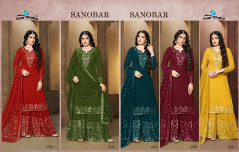 Your Choice Presents Sanober Georgette Embroidery Work Fancy Designer Salwar Suits