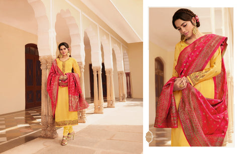 Zisa Presents Banarasi Vol 8 Satin Georgette Pakistani Salwar suits