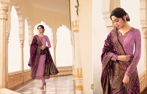 Zisa Presents Banarasi Vol 8 Satin Georgette Pakistani Salwar suits
