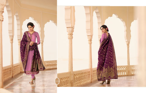 Zisa Presents Banarasi Vol 8 Satin Georgette Pakistani Salwar suits