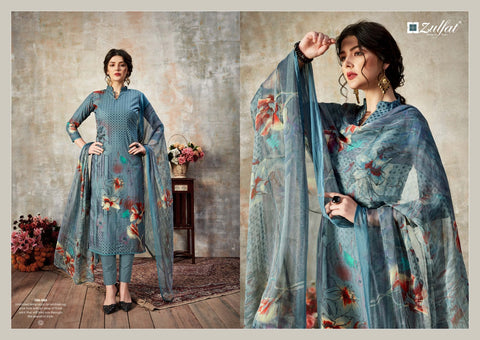 Zulfat Designer Florence Cotton Fabric Print Salwar Kameez