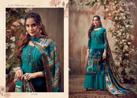 Zulfat Designer Studio Presents Simran Pashmina Heavy Embroidery Work Fancy Designer Salwar Kameez