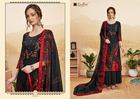 ZULFAT DESIGNER NIHARIKA PURE COTTON DIGITAL HEAVY EMBROIDERY SUIT