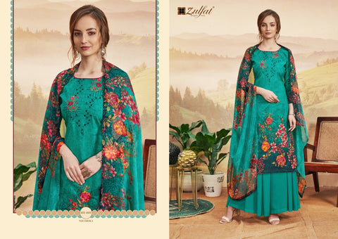 ZULFAT DESIGNER NIHARIKA PURE COTTON DIGITAL HEAVY EMBROIDERY SUIT