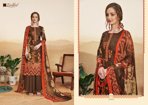 ZULFAT DESIGNER NIHARIKA PURE COTTON DIGITAL HEAVY EMBROIDERY SUIT
