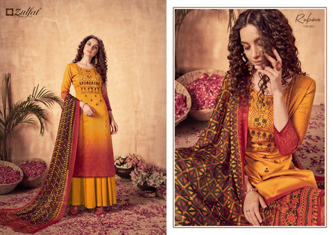 Zulfat Designer Studio Rubina Jam Cotton Digital Printed Embroidered Salwar Suit