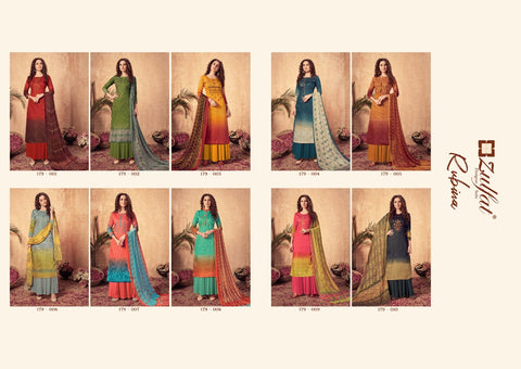 Zulfat Designer Studio Rubina Jam Cotton Digital Printed Embroidered Salwar Suit
