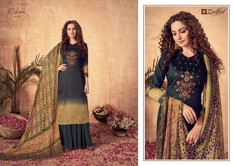 Zulfat Designer Studio Rubina Jam Cotton Digital Printed Embroidered Salwar Suit