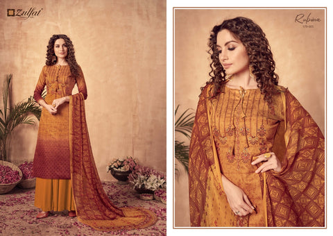 Zulfat Designer Studio Rubina Jam Cotton Digital Printed Embroidered Salwar Suit