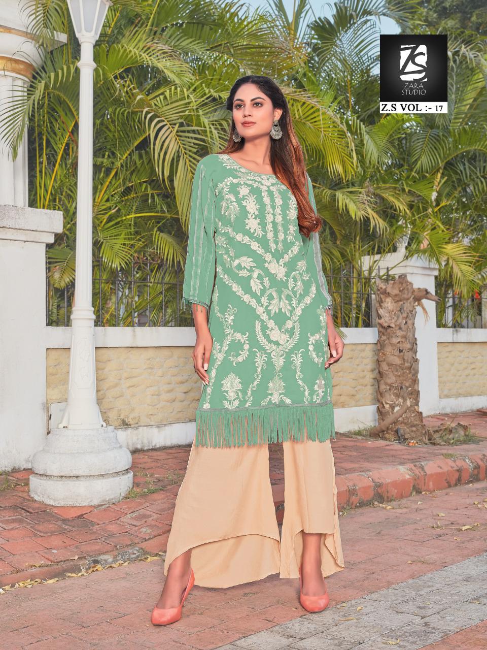 Zara Studio Presents Zara Studio Vol 17 Georgette Embroidery Work Fanc