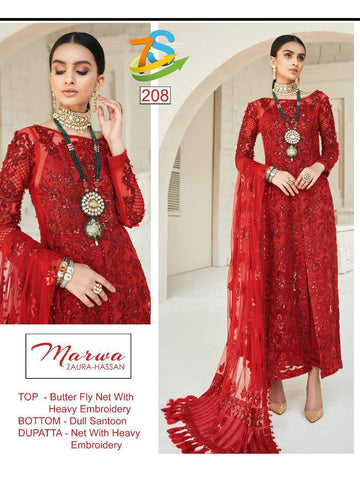 Zaura Hassan Marwa Butterfly Net Pakistani Dress