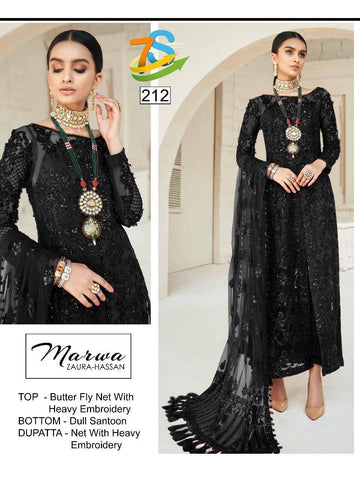 Zaura Hassan Marwa Butterfly Net Pakistani Dress