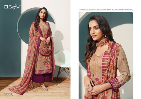 Zulfat Designer Studio Summer Fiesta Cotton Digital Printed Salwar Suits
