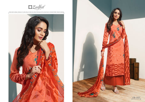 Zulfat Designer Studio Summer Fiesta Cotton Digital Printed Salwar Suits