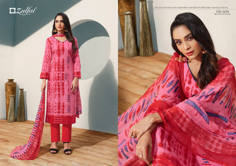 Zulfat Designer Studio Summer Fiesta Cotton Digital Printed Salwar Suits