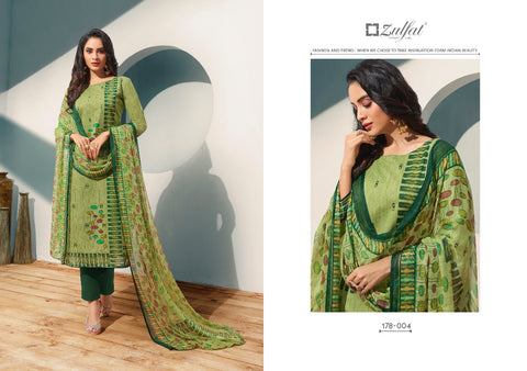 Zulfat Designer Studio Summer Fiesta Cotton Digital Printed Salwar Suits