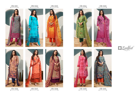 Zulfat Designer Studio Summer Fiesta Cotton Digital Printed Salwar Suits