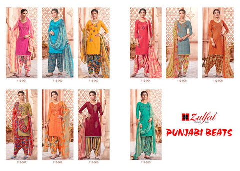 Zulfat Designer Suits Punjabi Beats Cotton Embroidery Printed Suits