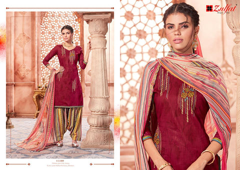 Zulfat Designer Suits Punjabi Beats Cotton Embroidery Printed Suits