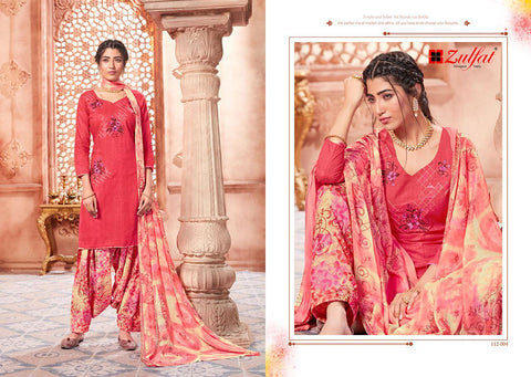 Zulfat Designer Suits Punjabi Beats Cotton Embroidery Printed Suits