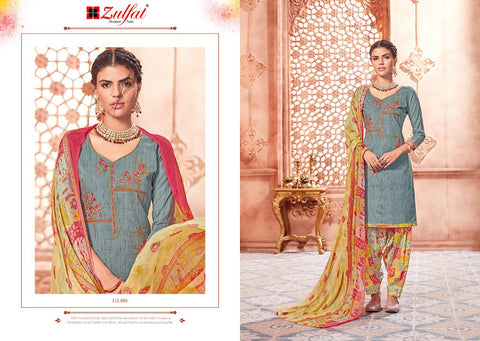 Zulfat Designer Suits Punjabi Beats Cotton Embroidery Printed Suits