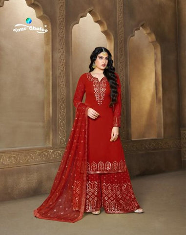Your Choice Presents Sanober Georgette Embroidery Work Fancy Designer Salwar Suits
