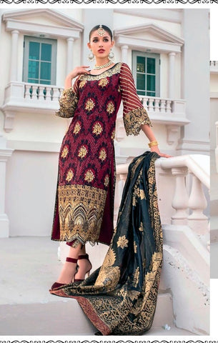 Ramsha Presents R231-235 Series Georgette Embroidery Work Heavy Salwar Suits
