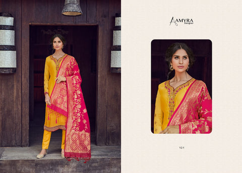 Amyra Designer Mannat Satin Georgette Embroided Diamond Work Suit