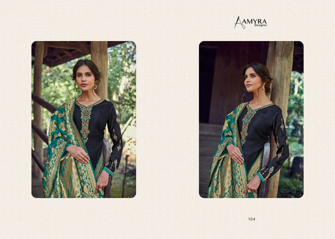 Amyra Designer Mannat Satin Georgette Embroided Diamond Work Suit