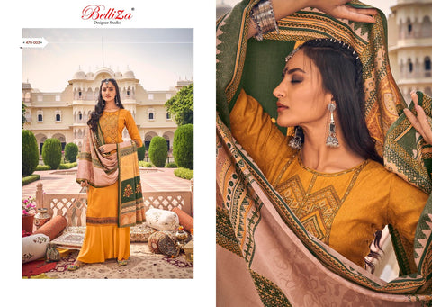 Belliza Designer Studio Zarina Pure Pashmina Shawl Digital Print Salwar Suits