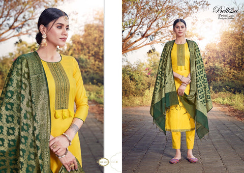 Belliza Shamia Beautifully Designed Jam Cotton Embroidered Salwar Suits