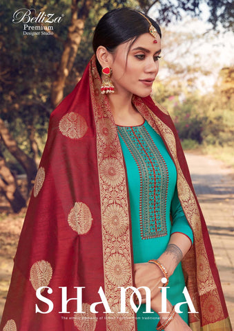Belliza Shamia Beautifully Designed Jam Cotton Embroidered Salwar Suits