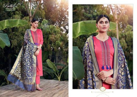 Belliza Shamia Beautifully Designed Jam Cotton Embroidered Salwar Suits