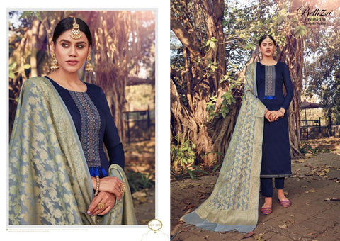 Belliza Shamia Beautifully Designed Jam Cotton Embroidered Salwar Suits