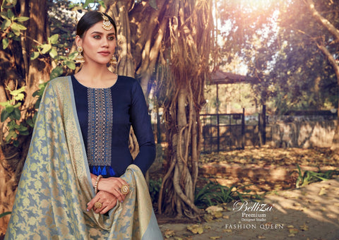 Belliza Shamia Beautifully Designed Jam Cotton Embroidered Salwar Suits