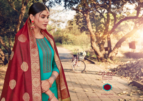 Belliza Shamia Beautifully Designed Jam Cotton Embroidered Salwar Suits