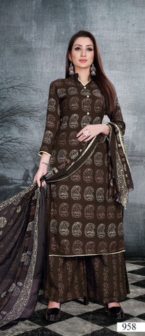 Bipson nyra Printed Pasmina Casual Wear Salwar Suit
