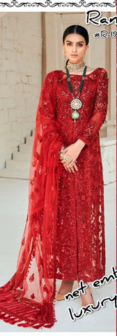 Ramsha Presents R 198 Butterfly Net Heavy Embroidery Work Pakistani Salwar Suits