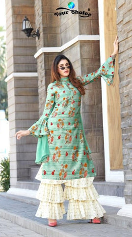 Your Choice Presents Ding Dong Vol 10 Jam Silk Sharara Type Fancy Designer Salwar Suits