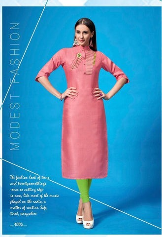 Poonam Designer Presents Handwork Kalakari Remi Satin Fancy Designer Kurtis Collection