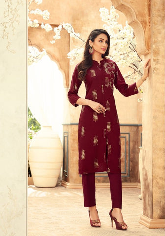 TZU Kurtis Launched Bellah Heavy Rayon Fancy Designer Kurtis Collection With Pants