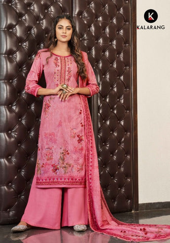 Kalarang Presents Charming Vol 3 Maslin Embroidery Work Fancy Designer Salwar Suits