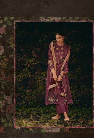 Varsha Presents Tarang Satin Printed Embroidery Work Fancy Designer Salwar Suits