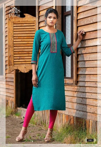 Psyna Presents Paris Rayon Fancy Designer Kurtis Collection