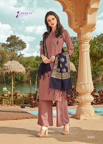 Dehliz Trends Snapchat Rose Silk Stylish Designer Kurti plazzo Collection
