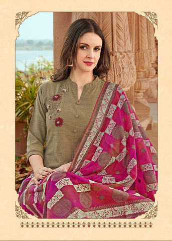 Dehliz Trends Snapchat Rose Silk Stylish Designer Kurti plazzo Collection