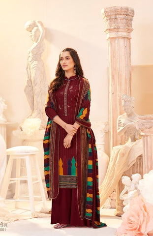 Sumyra Presents Bandish Pashmina Printed Embroidery Work Fancy Designer Salwar Kameez