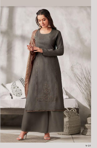 Omtex Varina Presents Eira Pashmina Printed Embroidery Work Fancy Designer Salwar Kameez